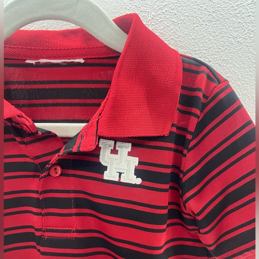 University of Houston Red Black Striped Athletic Polo 3T - Picture 3 of 3